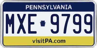 PA license plate MXE9799