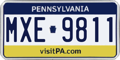 PA license plate MXE9811