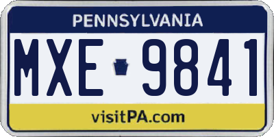 PA license plate MXE9841