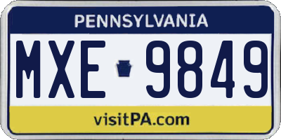 PA license plate MXE9849