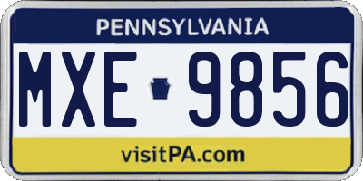 PA license plate MXE9856