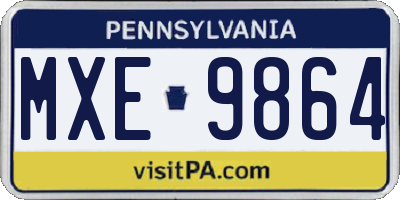 PA license plate MXE9864
