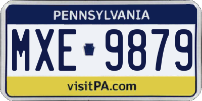 PA license plate MXE9879