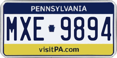 PA license plate MXE9894