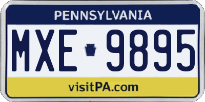 PA license plate MXE9895
