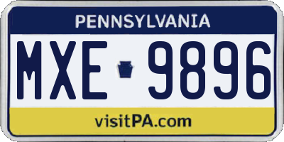 PA license plate MXE9896