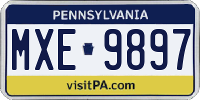 PA license plate MXE9897