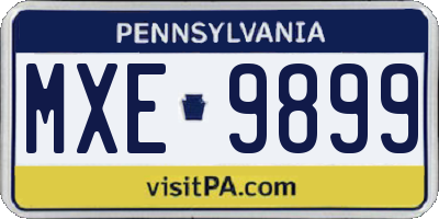 PA license plate MXE9899