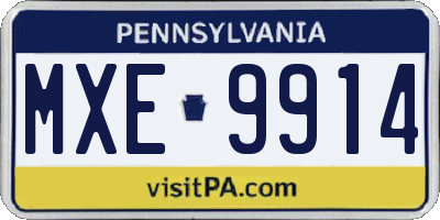 PA license plate MXE9914
