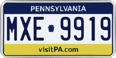 PA license plate MXE9919