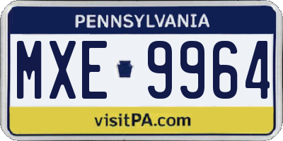 PA license plate MXE9964