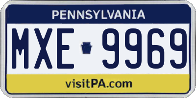 PA license plate MXE9969