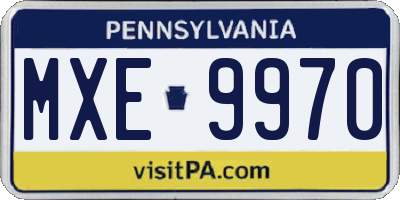 PA license plate MXE9970