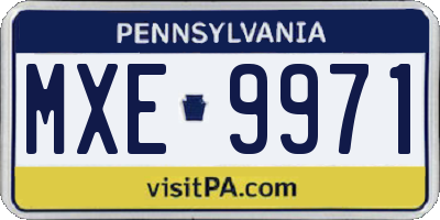 PA license plate MXE9971