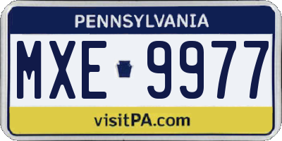 PA license plate MXE9977