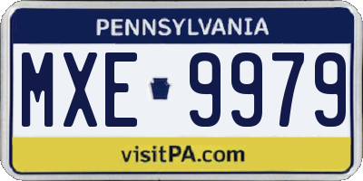 PA license plate MXE9979