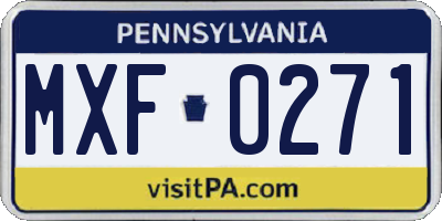 PA license plate MXF0271