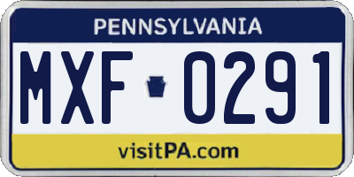 PA license plate MXF0291