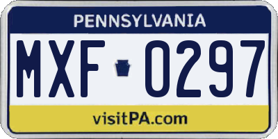 PA license plate MXF0297