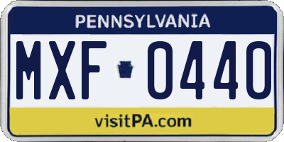 PA license plate MXF0440