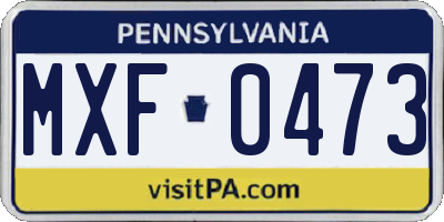 PA license plate MXF0473