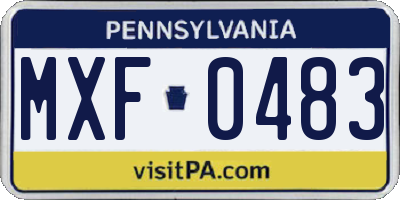 PA license plate MXF0483