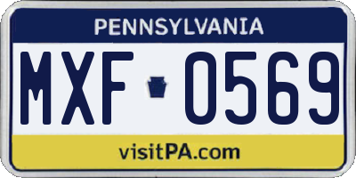 PA license plate MXF0569