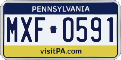 PA license plate MXF0591