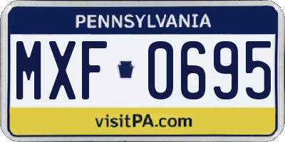 PA license plate MXF0695