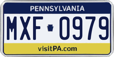 PA license plate MXF0979