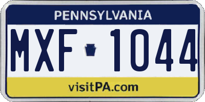 PA license plate MXF1044