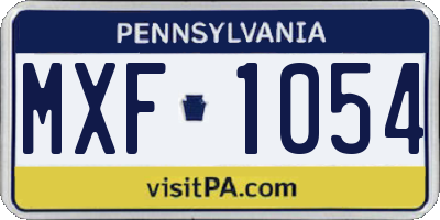 PA license plate MXF1054