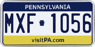 PA license plate MXF1056