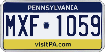 PA license plate MXF1059