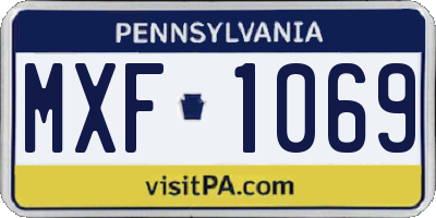 PA license plate MXF1069