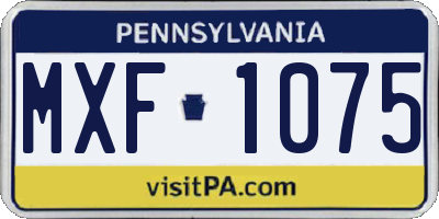 PA license plate MXF1075