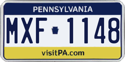PA license plate MXF1148