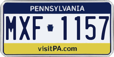 PA license plate MXF1157