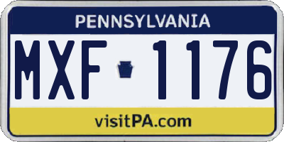PA license plate MXF1176