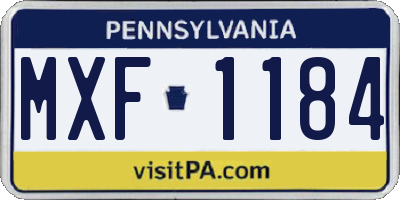 PA license plate MXF1184