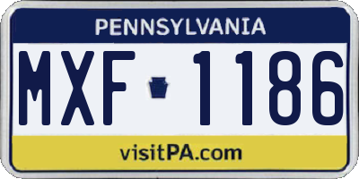 PA license plate MXF1186