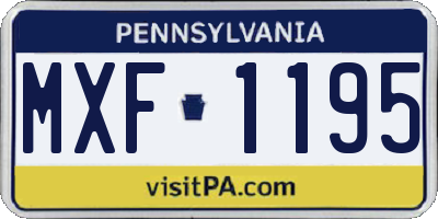 PA license plate MXF1195