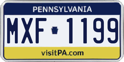 PA license plate MXF1199