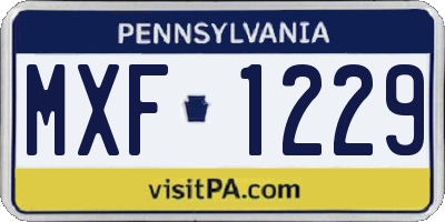 PA license plate MXF1229