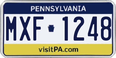 PA license plate MXF1248