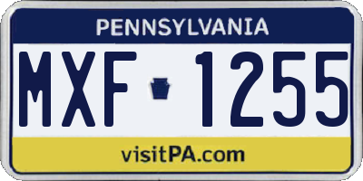 PA license plate MXF1255
