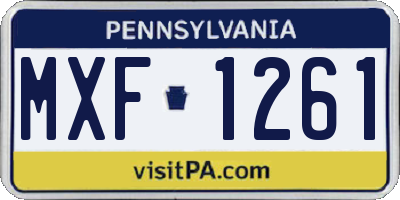 PA license plate MXF1261