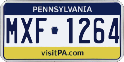 PA license plate MXF1264