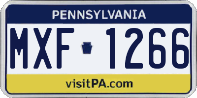 PA license plate MXF1266