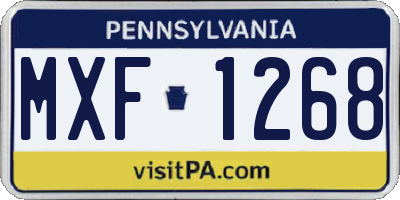 PA license plate MXF1268